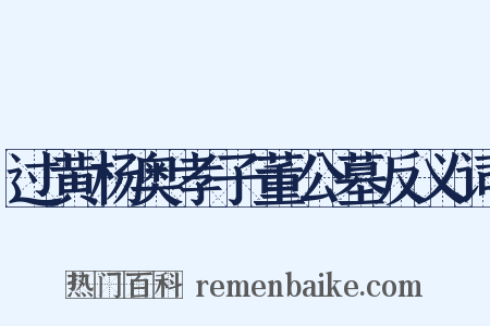过黄杨奥孝子董公墓反义词是什么意思的图片